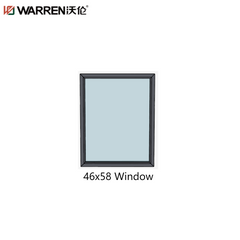 46x58 Window With White Color Hurricane Impact Aluminum Double Pane Glass