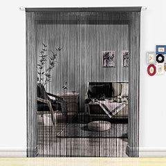 Dense Black Spaghetti Fringe String Thread Curtain Panels Room Divider Fly Screen for Living Room on China WDMA