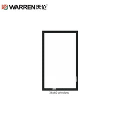 34x48 Inward Opening Aluminium Frosted Glass Black Triple Pane Window For Home