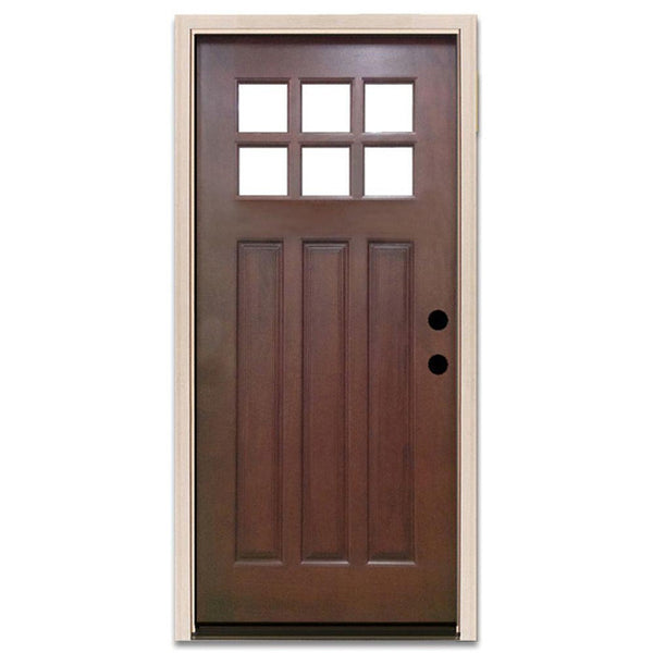 Craftsman Rubber Wood Door Design with Tempered Glass – CHINA WDMA