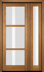 WDMA 38x80 Door (3ft2in by 6ft8in) Exterior Swing Mahogany 3 Lite Windermere Shaker Single Entry Door Sidelight 1