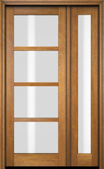 WDMA 38x80 Door (3ft2in by 6ft8in) Exterior Swing Mahogany 4 Lite Windermere Shaker Single Entry Door Sidelight 1