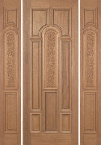 WDMA 54x96 Door (4ft6in by 8ft) Exterior Mahogany Revis Single Door/2side Carved Panel - 8ft Tall 1