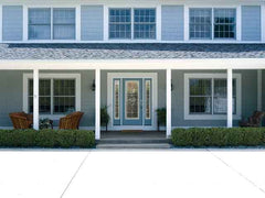 WDMA 54x96 Door (4ft6in by 8ft) Exterior Smooth Wellesley Full Lite 8ft Flush Star Door 2 Sides Sidelight W/ Stile Lines 2