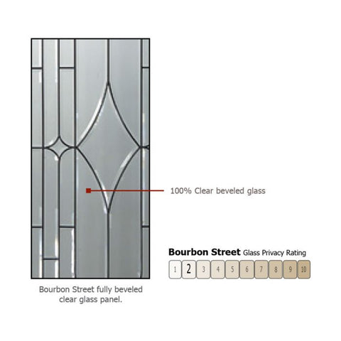 WDMA 54x96 Door (4ft6in by 8ft) Exterior Mahogany 42in x 96in 3/4 Lite Bourbon Street Door /1side 2