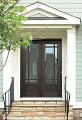 WDMA 68x78 Door (5ft8in by 6ft6in) Exterior Mahogany Alexandria SDL 7 Lite Impact Double Door 2