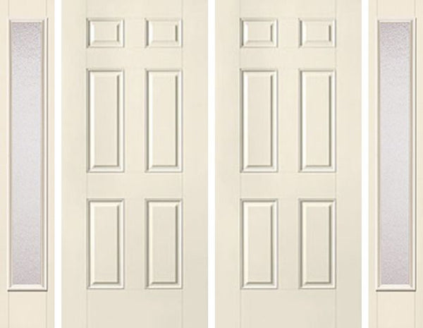 WDMA 80x80 Door (6ft8in by 6ft8in) Exterior Smooth 6 Panel Star Double Door 2 Sides Granite Full Lite 1