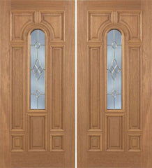 WDMA 84x80 Door (7ft by 6ft8in) Exterior Mahogany Revis Double Door w/ C Glass - 6ft8in Tall 1