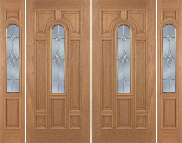 WDMA 88x80 Door (7ft4in by 6ft8in) Exterior Mahogany Revis Double Door/2side w/ C Glass - 6ft8in Tall 1