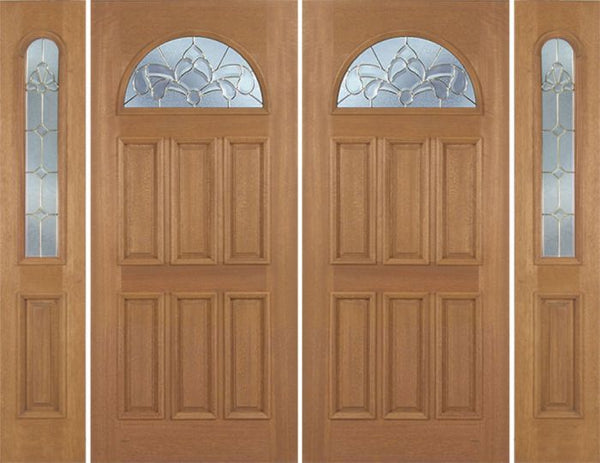 WDMA 88x80 Door (7ft4in by 6ft8in) Exterior Mahogany Jefferson Double Door/2side w/ C Glass 1