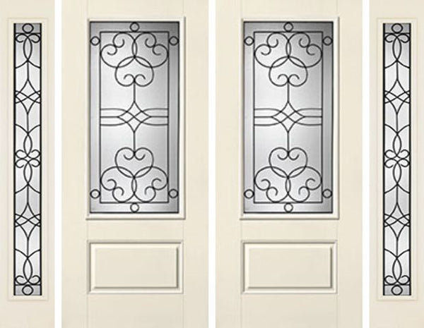 WDMA 88x80 Door (7ft4in by 6ft8in) Exterior Smooth Salinas 3/4 Lite 1 Panel Star Double Door 2 Sides 1