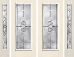 WDMA 88x80 Door (7ft4in by 6ft8in) Exterior Smooth Wellesley Full Lite W/ Stile Lines Star Double Door 2 Sides 1