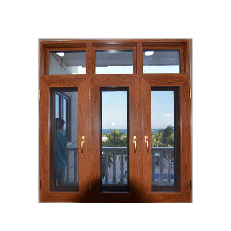 China WDMA Aluminum Profile Solid Red Oak Wood Outward Opening Window ...